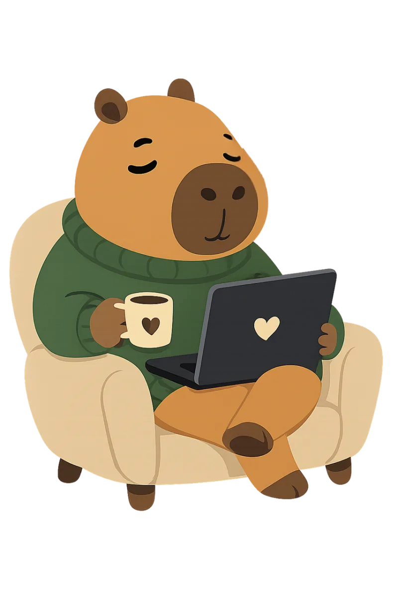 Capybara Cute capybara Cartoon style Stickdatei – Essen & Trinken