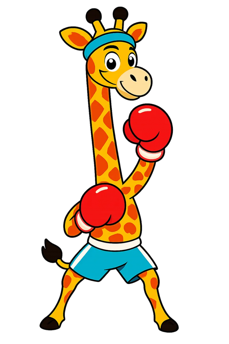 Giraffe Boxing gloves Animation Stickdatei – Sport