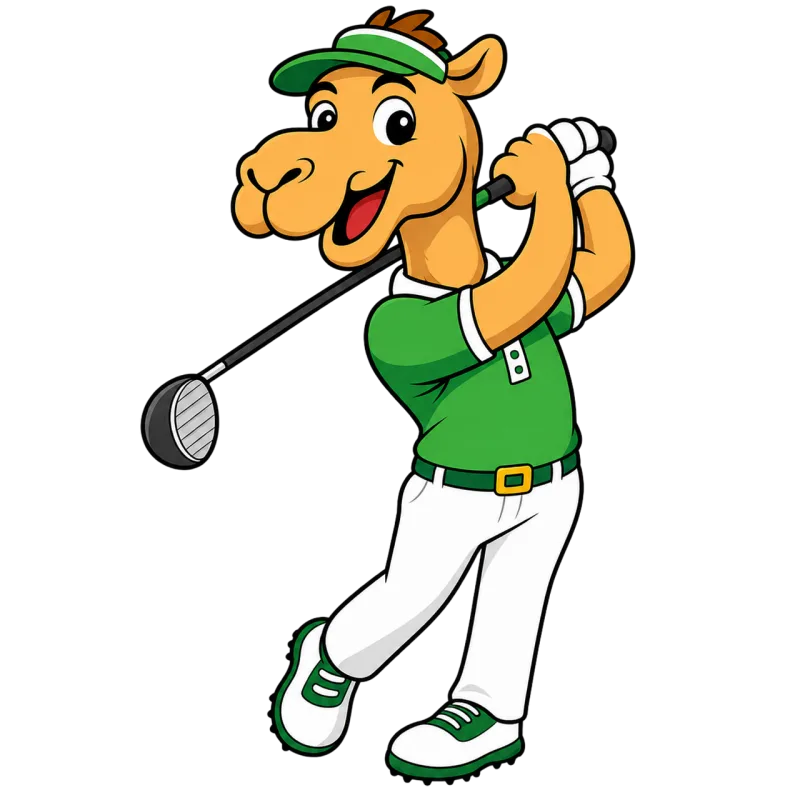 Camel Golfer Cartoon Stickdatei – Sport