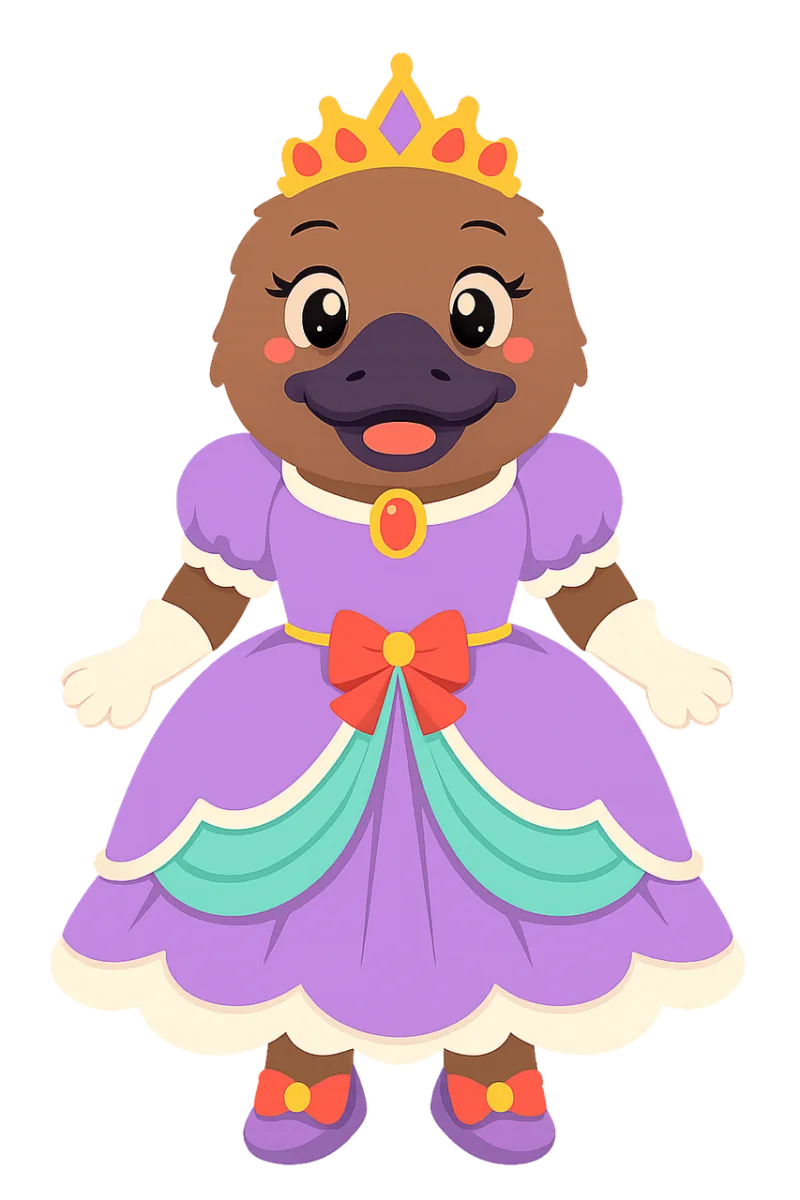 Duck illustration Princess Colorful Stickdatei – Kinder