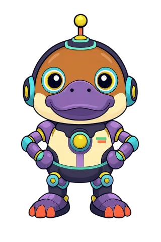 Robot Platypus Mascot Stickdatei