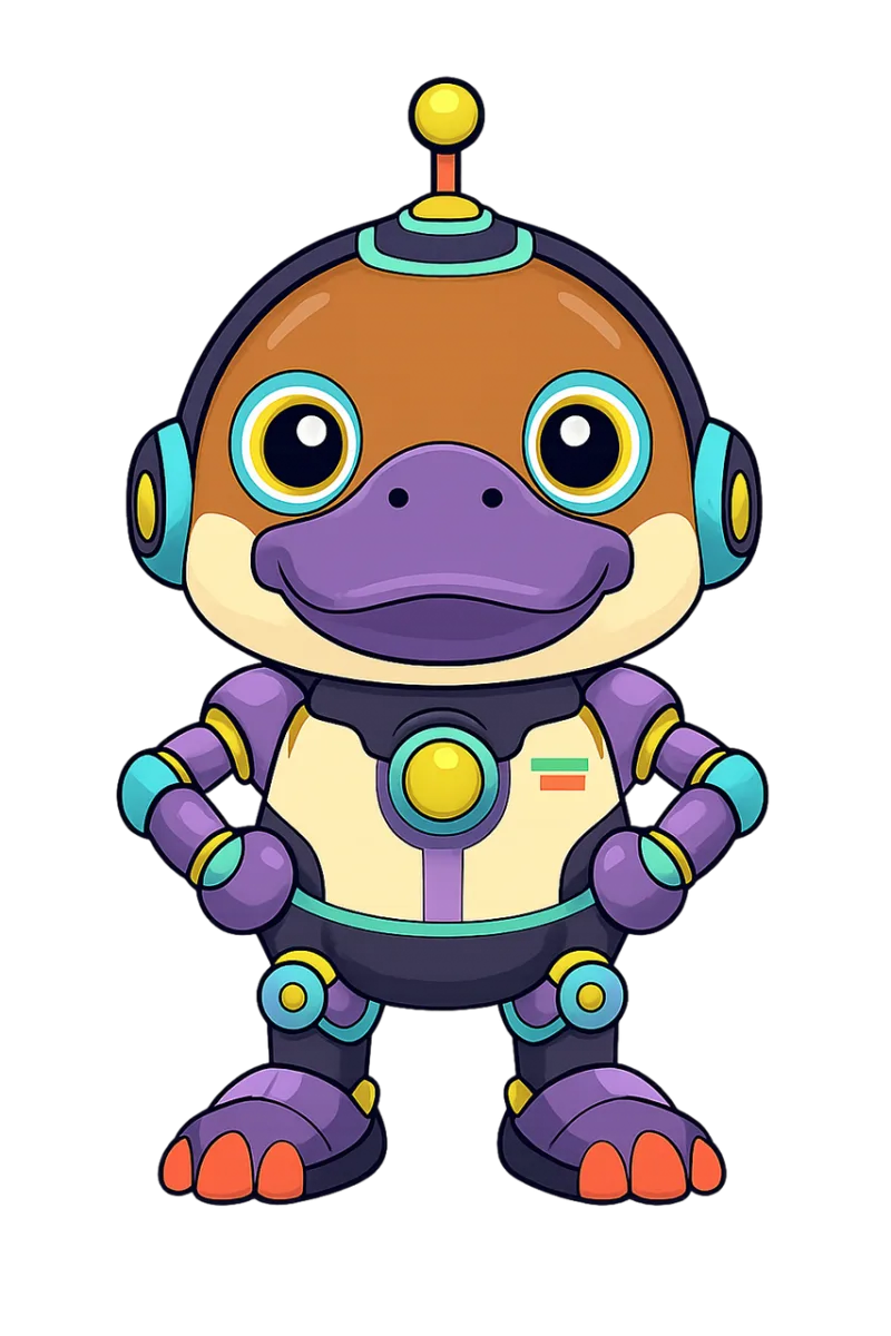 Robot Platypus Mascot Stickdatei – Kinder