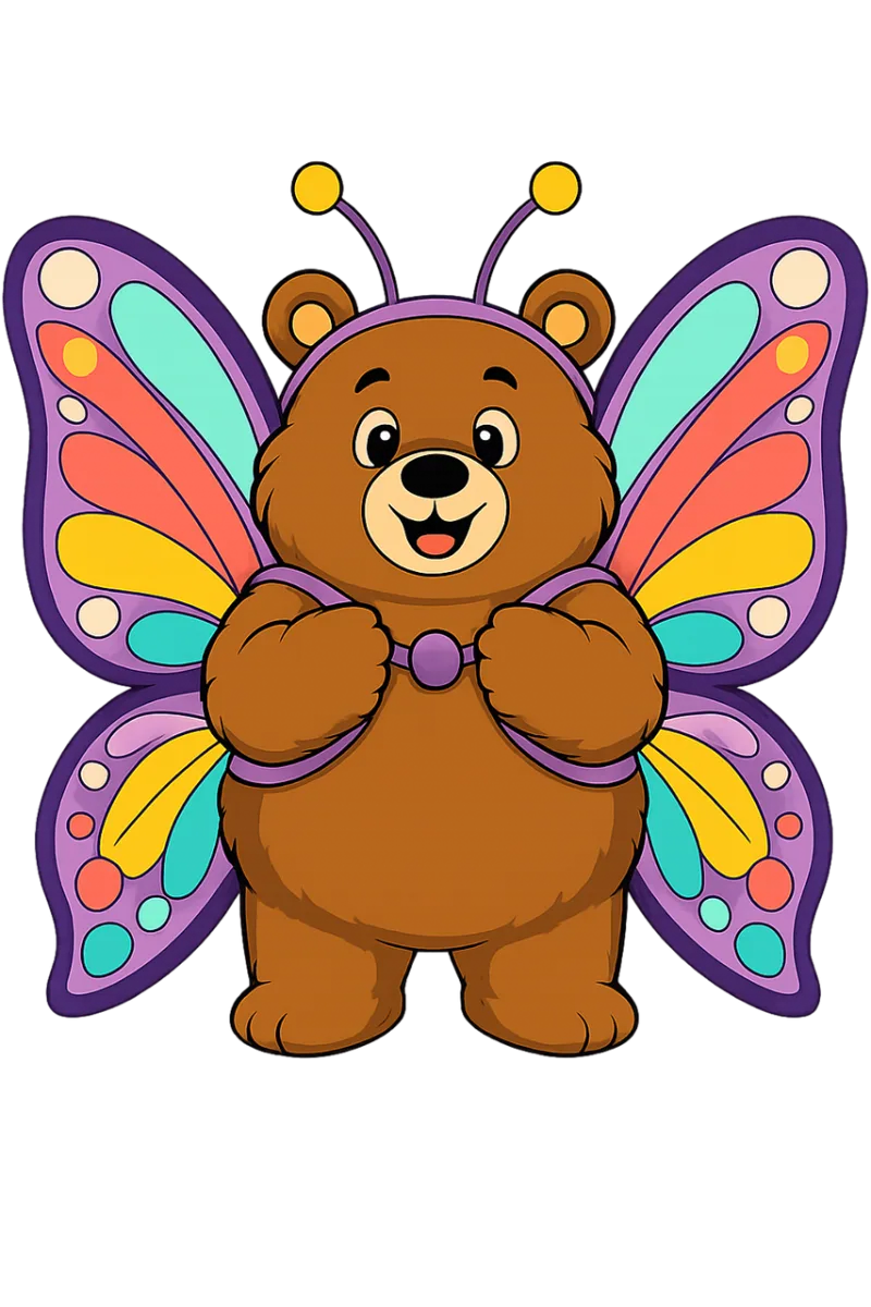 Teddy bear Butterfly costume Magical Stickdatei – Kinder