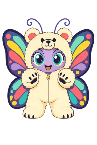 Butterfly Bear costume Butterfly mascot Stickdatei