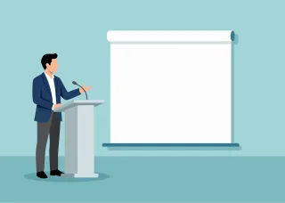 Presentation Speaker Screen Stickdatei