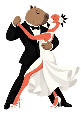 Tango Dance Flamingo Stickdatei