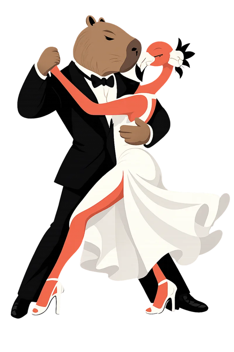Tango Dance Flamingo Stickdatei – Herzen & Liebe