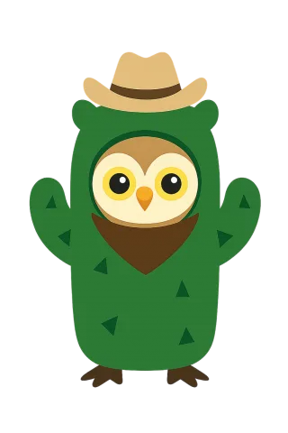 Owl Cactus Cowboy Stickdatei
