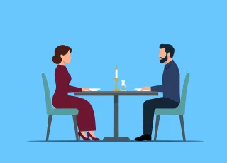 Couple Romantic dinner Table Stickdatei