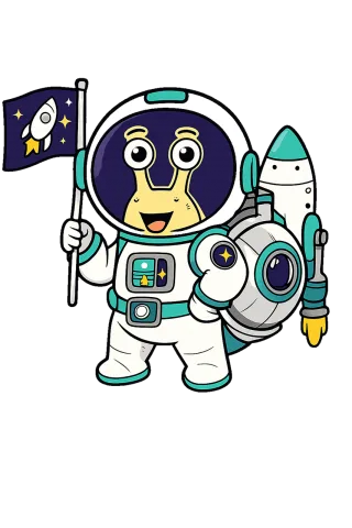 Snail Astronaut Space Stickdatei