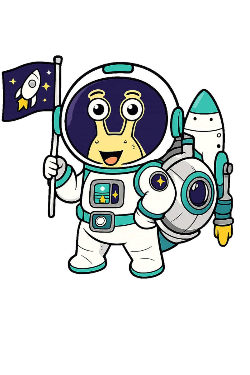 Snail Astronaut Space Stickdatei – Kinder