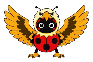 Ladybug Eagle Mascot Stickdatei
