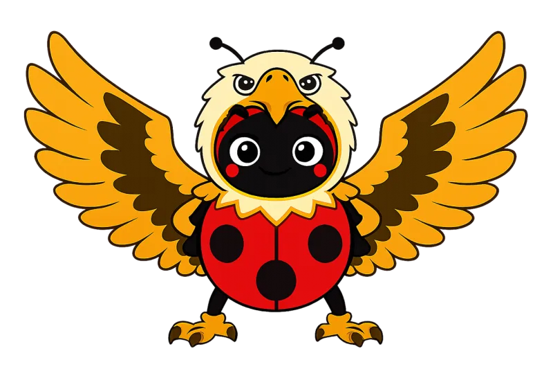 Ladybug Eagle Mascot Stickdatei – Tiere