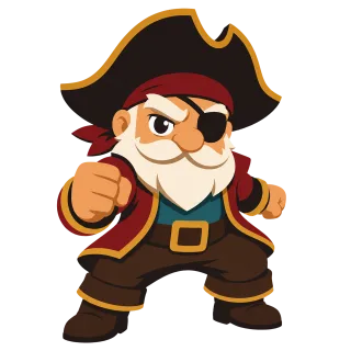 Pirate captain Cartoon character Eye patch Stickdatei