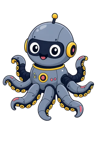 Robot Octopus Mascot Stickdatei – Kinder
