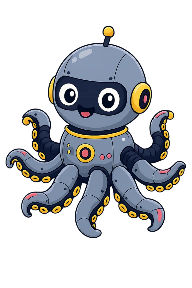 Robot Octopus Mascot Stickdatei – Kinder