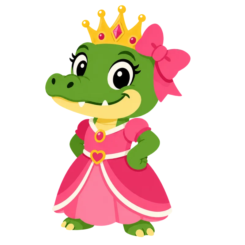 Crocodile Cute Cartoon Stickdatei – Kinder