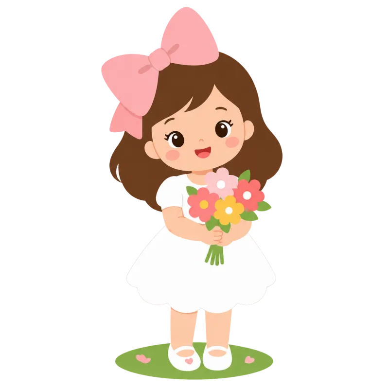 Girl Child Flowers Stickdatei – Blumen
