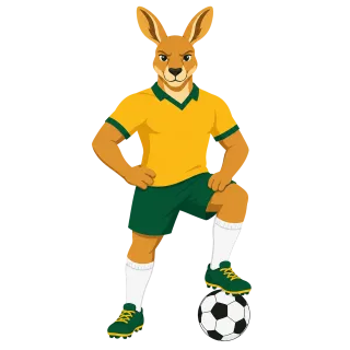Kangaroo Mascot Soccer Stickdatei