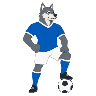 Wolf Mascot Soccer Stickdatei