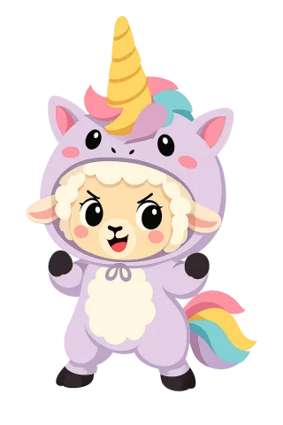 Lamb Costume Unicorn Stickdatei – Kinder