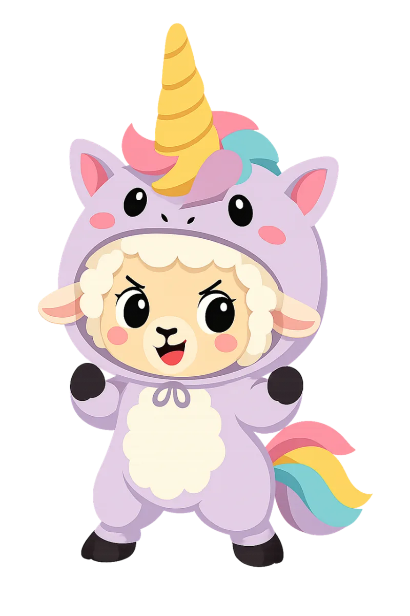 Lamb Costume Unicorn Stickdatei – Kinder