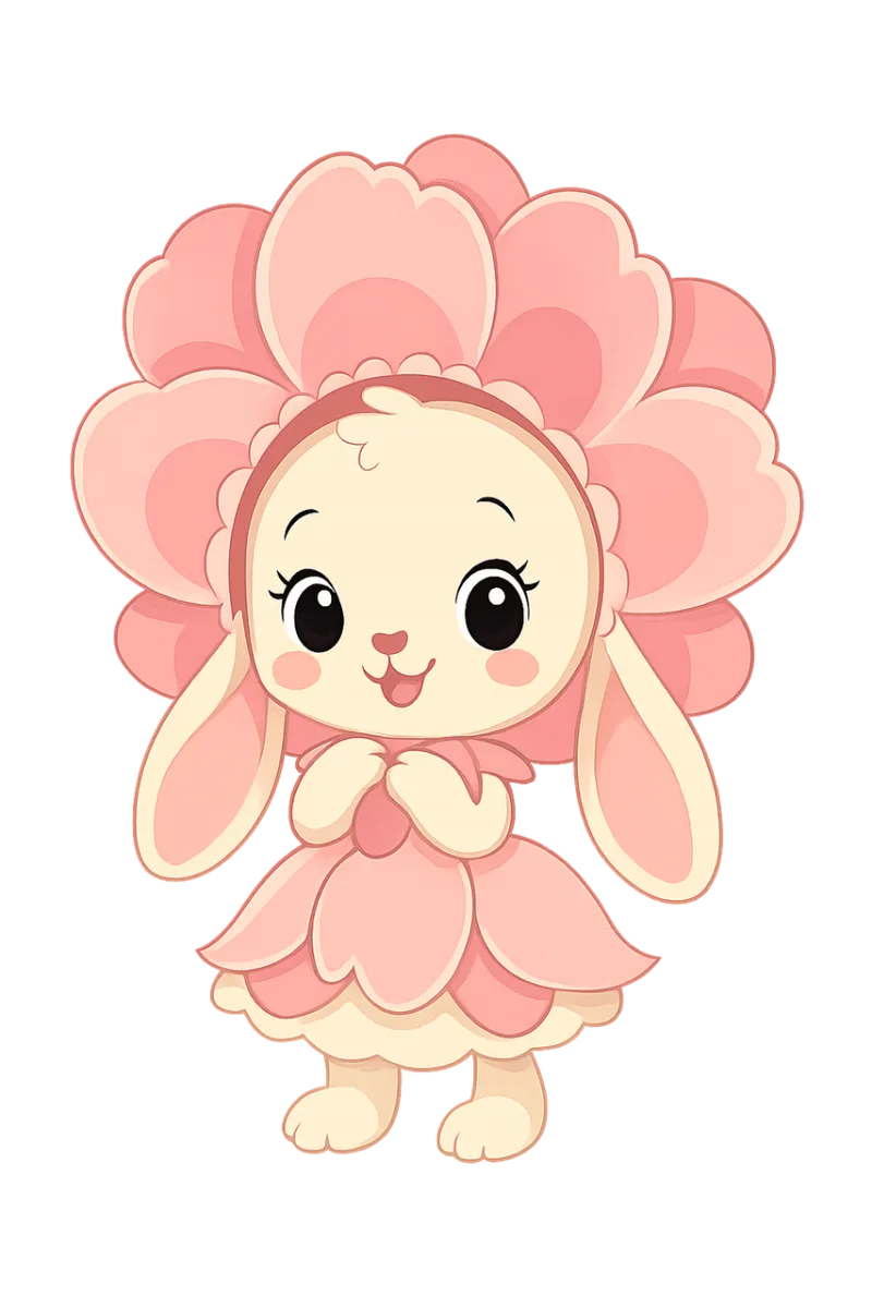 Cute bunny Flower costume Blossom princess Stickdatei – Kinder
