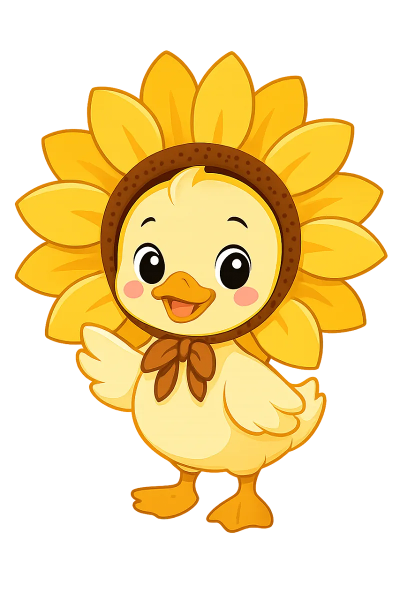 Duck Duckling Sunflower Stickdatei – Blumen