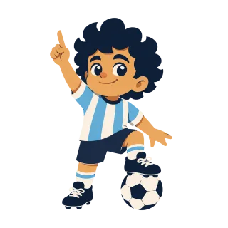 Football mascot Cute athlete Curly hair Stickdatei