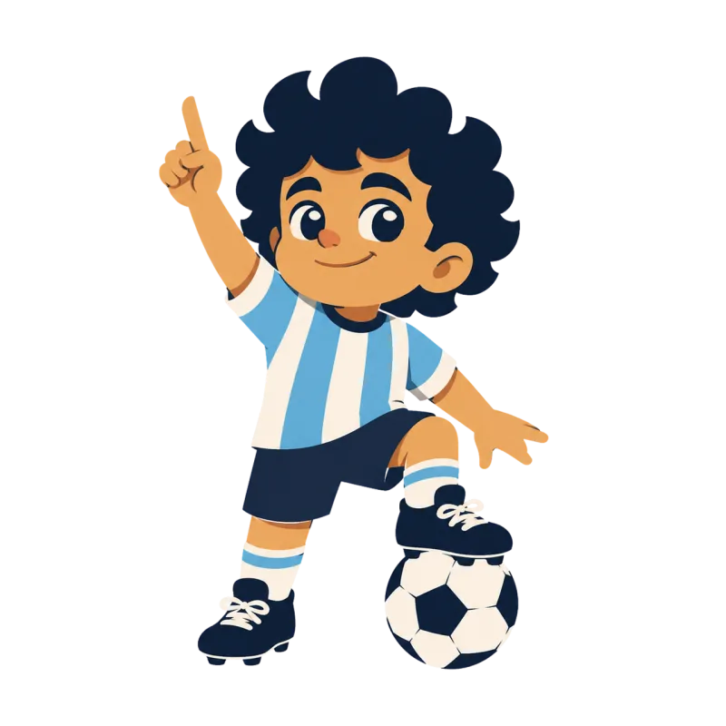 Football mascot Cute athlete Curly hair Stickdatei – Sport