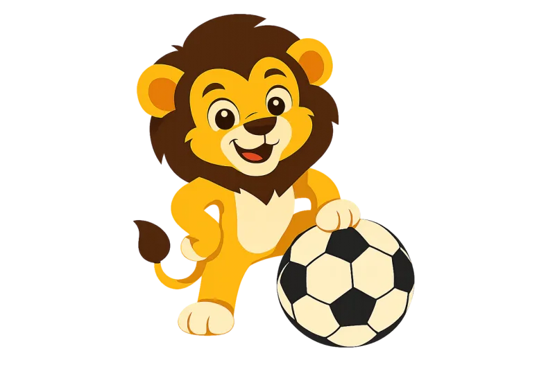 Lion Mascot Soccer ball Stickdatei – Sport