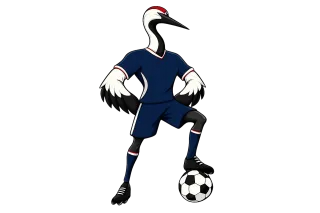 Red-crowned crane Mascot Football Stickdatei