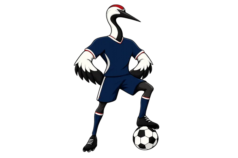 Red-crowned crane Mascot Football Stickdatei – Sport