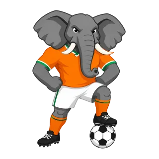 Elephant Mascot Soccer player Stickdatei
