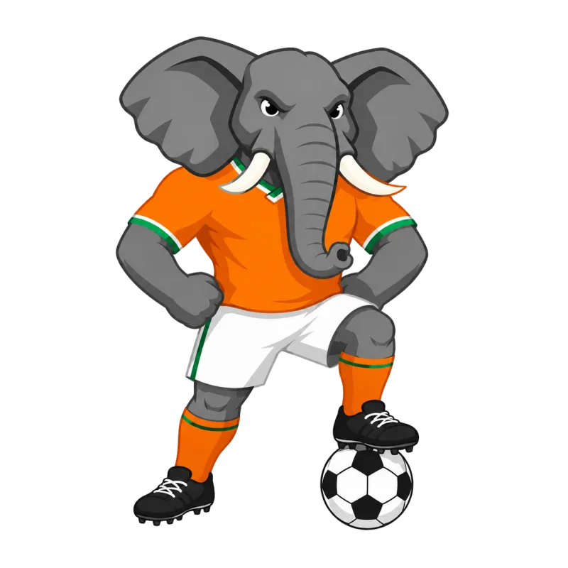 Elephant Mascot Soccer player Stickdatei – Tiere
