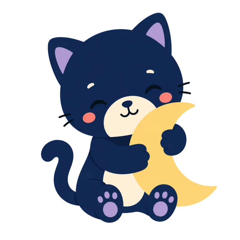 Cat Baby Moon Stickdatei – Blumen