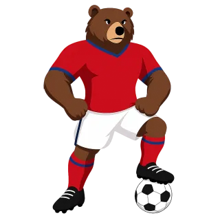 Soccer mascot Bear mascot Serbian colors Stickdatei
