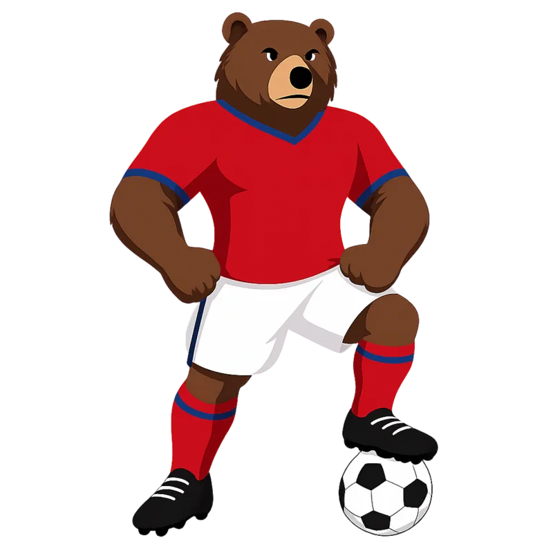 Soccer mascot Bear mascot Serbian colors Stickdatei – Tiere