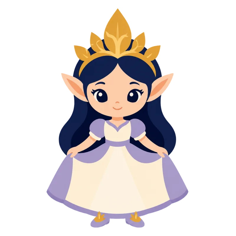 Elf Princess Mascot Stickdatei – Blumen