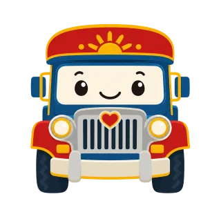 Jeepney Filipino Mascot Stickdatei
