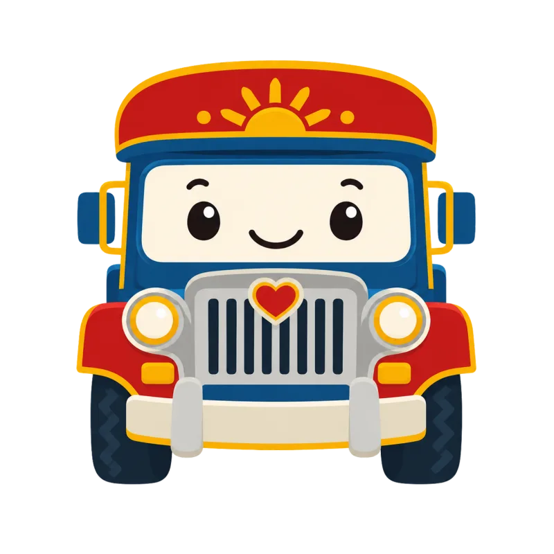 Jeepney Filipino Mascot Stickdatei – Fahrzeuge