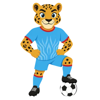 Mascot Leopard Football Stickdatei