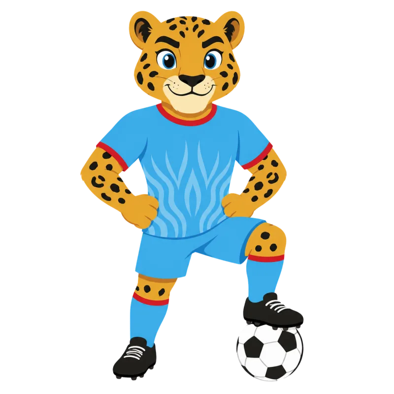 Mascot Leopard Football Stickdatei – Sport