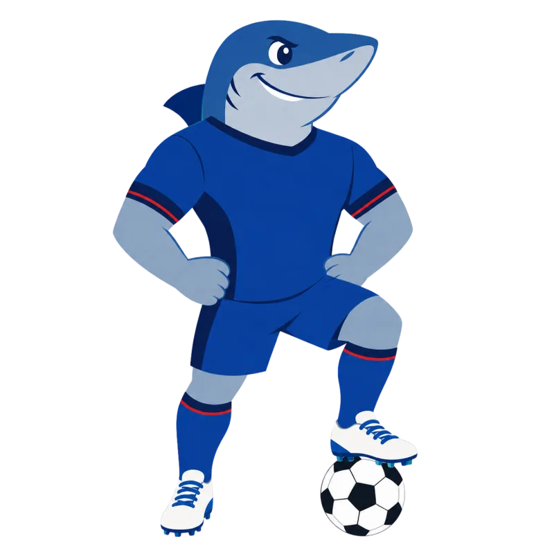 Shark Mascot Football Stickdatei – Sport