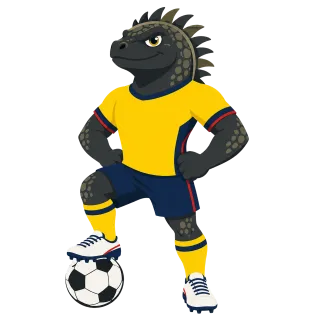 Iguana Football mascot World cup Stickdatei