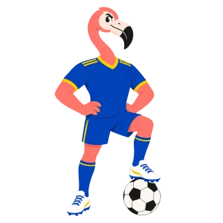 Flamingo Football mascot Soccer Stickdatei