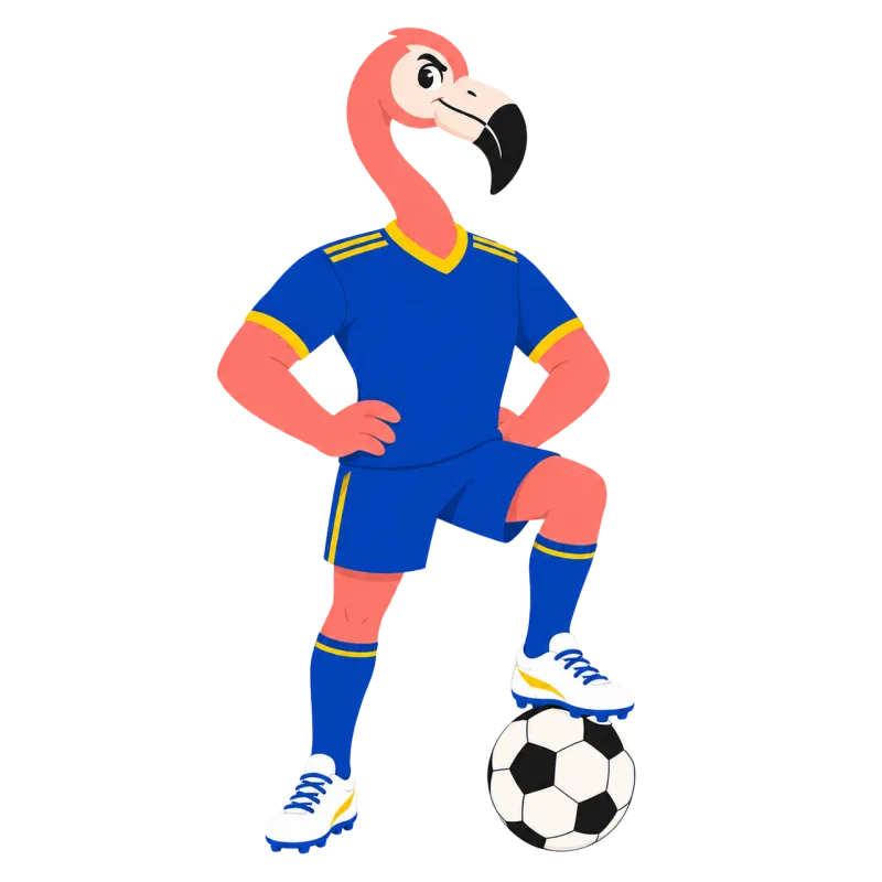 Flamingo Football mascot Soccer Stickdatei – Sport
