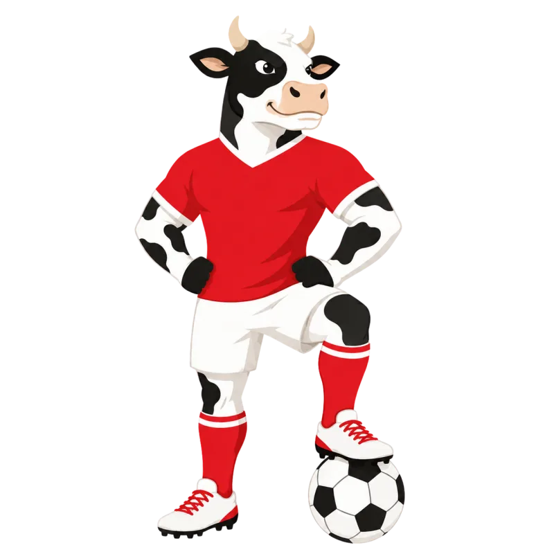 Cow Mascot Swiss Stickdatei – Sport