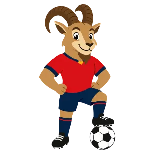 Football Mascot Ibex Stickdatei