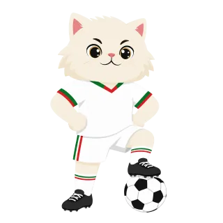 Persian cat Football mascot World cup Stickdatei